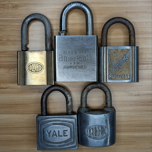 Lot of 5 Vintage Padlocks